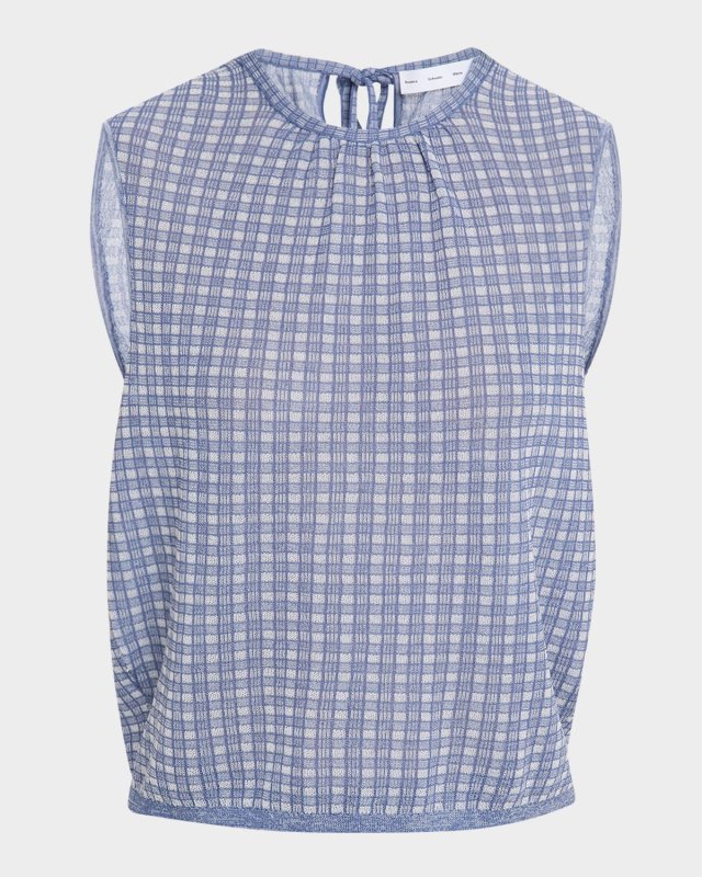 Bradley Sleeveless Knit Plaid Top